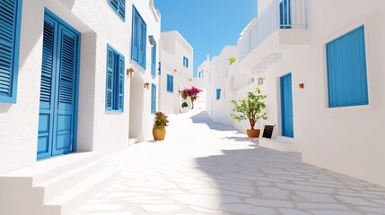 Fototapeta premium Sunny Greek Island Street