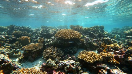 Exploring a pristine coral reef underwater vibrant ecosystem tropical ocean marine life immersive view