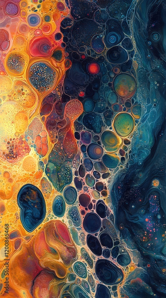 Poster a mesmerizing blend of vibrant colors and intricate patterns creates an abstract fluid art piece. id