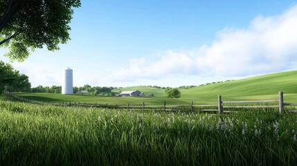 Obraz premium Serene Rural Landscape
