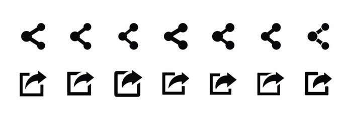 Naklejka premium Share icon set. Arrow symbol, Reply send forward icons button.