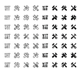 Set of toolkit icons, Repair icon symbol vector isolated on white background