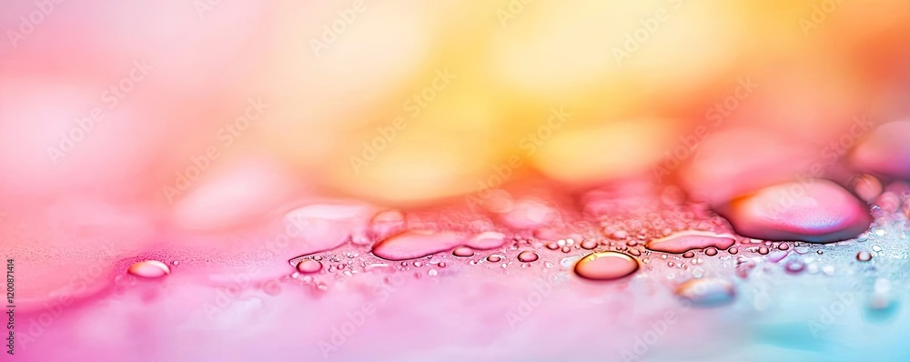 Poster metallic watercolor concept. colorful water droplets create a vibrant abstract background with soft 