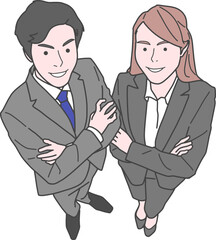 腕組みするビジネスマンたち