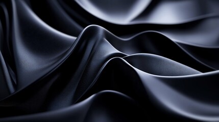 Obraz premium Abstract Dark Waves: A Study in Smooth, Black Curves