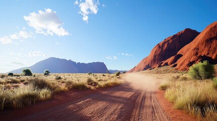 Fototapeta premium Desert Road at Sunset