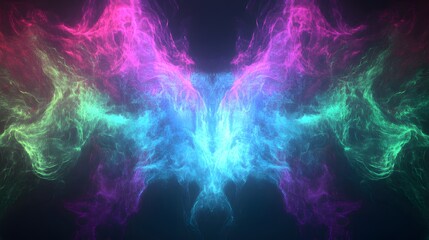 Abstract Colorful Nebula Wings Design