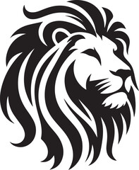 Lion vector illustration in black and white