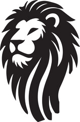 Lion vector illustration in black and white