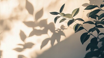Minimalistic Light Setting with Blurred Foliage Shadows