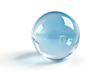 Stunning Blue Glass Sphere Isolated on White for Elegant Visuals