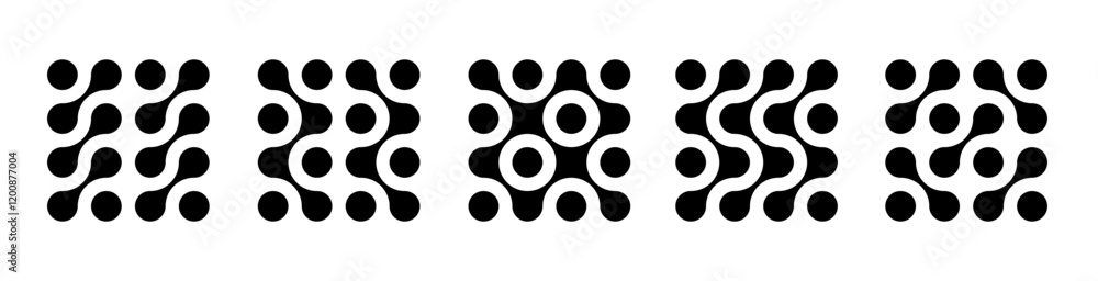 Poster set black metaballs isolated on a white background. modern contemporary geometric shapes and element