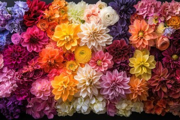 Close-up garden photography vibrant floral variations