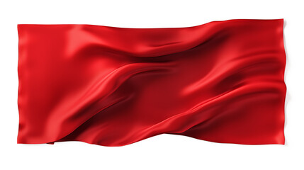 Obraz premium Red Fabric Banner with Subtle Wrinkles and Smooth Texture,red color cloth isolated on transparent background,red fabric with a wave pattern is shown,Floating elegant red fabric,Luxury realistic satin 