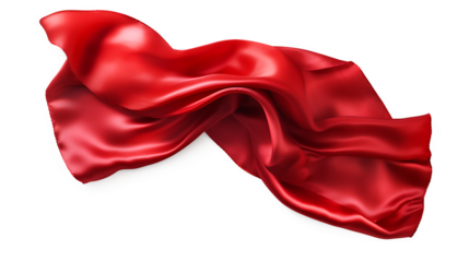 Red Fabric Banner with Subtle Wrinkles and Smooth Texture,red color cloth isolated on transparent background,red fabric with a wave pattern is shown,Floating elegant red fabric,Luxury realistic satin 