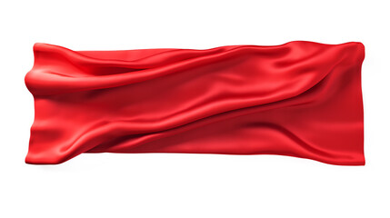 Red Fabric Banner with Subtle Wrinkles and Smooth Texture,red color cloth isolated on transparent background,red fabric with a wave pattern is shown,Floating elegant red fabric,Luxury realistic satin 