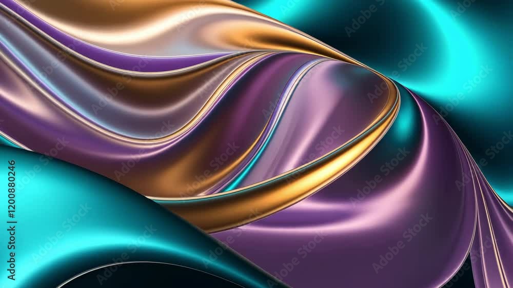 Aufkleber abstract flow of vibrant colors with smooth curves, showcasing dynamic motion and engaging visuals f