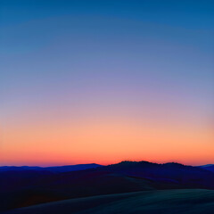 Obraz premium Twilight Serenity: Capturing the Tranquil Colors and Lights of an Evening Horizon