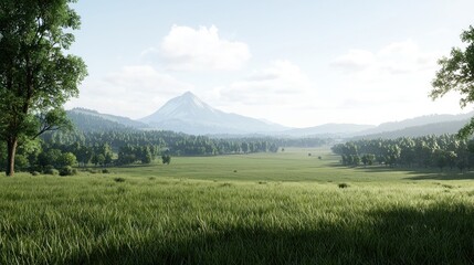 Serene Mountain Valley Landscape