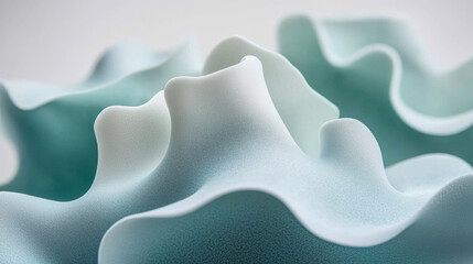 Fototapeta premium Abstract wavy turquoise shapes with soft texture