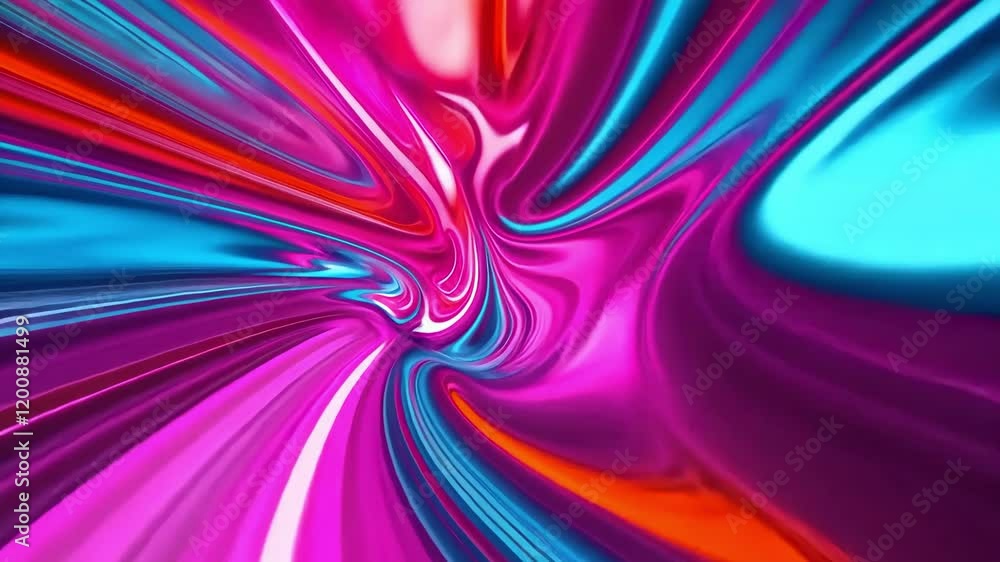 Aufkleber colorful abstract design features dynamic swirls and fluid movements, creating an immersive and vibr