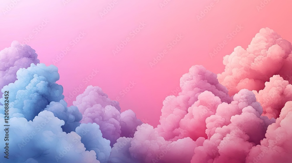 Poster clouds watercolor idea. beautiful pastel clouds creating a peaceful and dreamy atmosphere in the sky