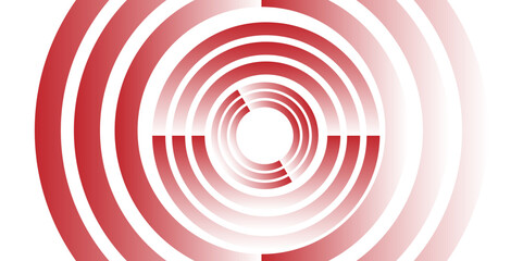 white abstract background with circle lines spiral with copy space in the center. Ideal for modern design templates and backgrounds. Optical illusion tunnel with white and red pattern.  vector. 