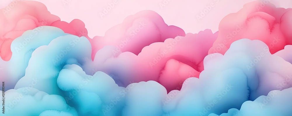 Poster blurred watercolor idea. soft pastel clouds create a dreamy texture, perfect for backgrounds and ill