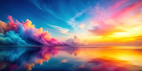 Pastel Watercolour Silhouette 2024: Dreamy Texture Stock Photo