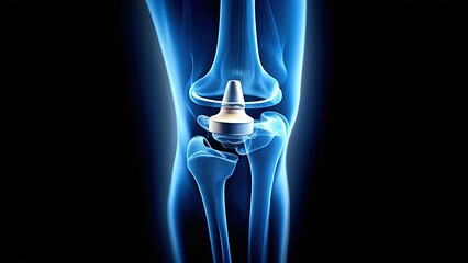 Silhouette X-Ray: Knee Joint with Metal Endoprosthesis