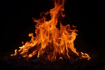 Fototapeta premium Perfect fire isolated over black background