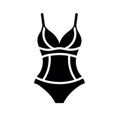 black swimsuit isolated on white