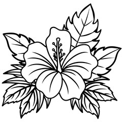 flower coloring page vector, cartoon, color, coloring page