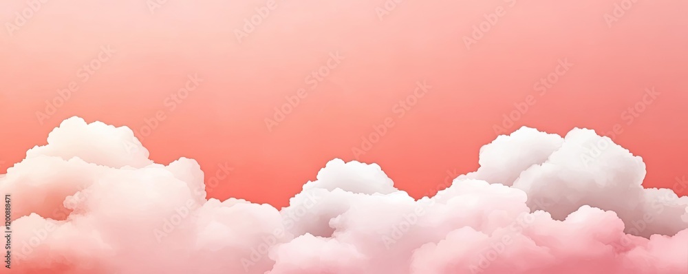 Aufkleber clouds watercolor idea. serene pastel clouds floating against a soft pink sky at dusk.