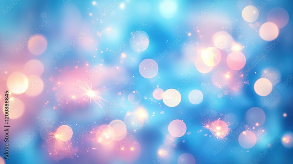 Aufkleber blurred watercolor idea. soft bokeh background in blue and pink tones, creating a dreamy and calming