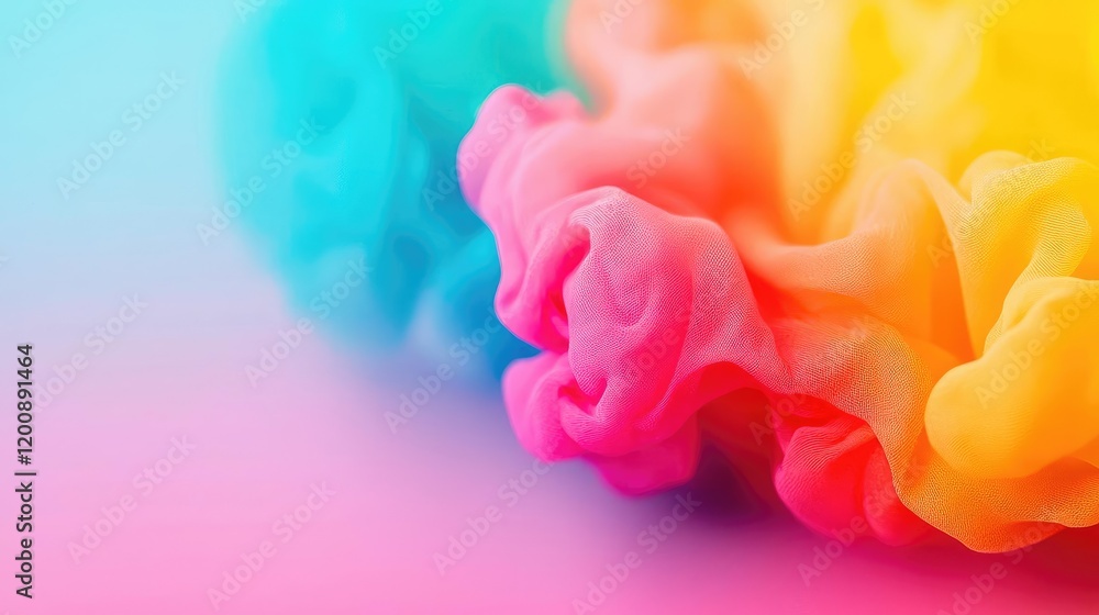 Poster Blurred watercolor idea. Colorful abstract swirl of ink dissolving in water creates a vibrant visual effect.
