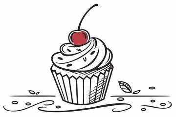 cupcake with cherry