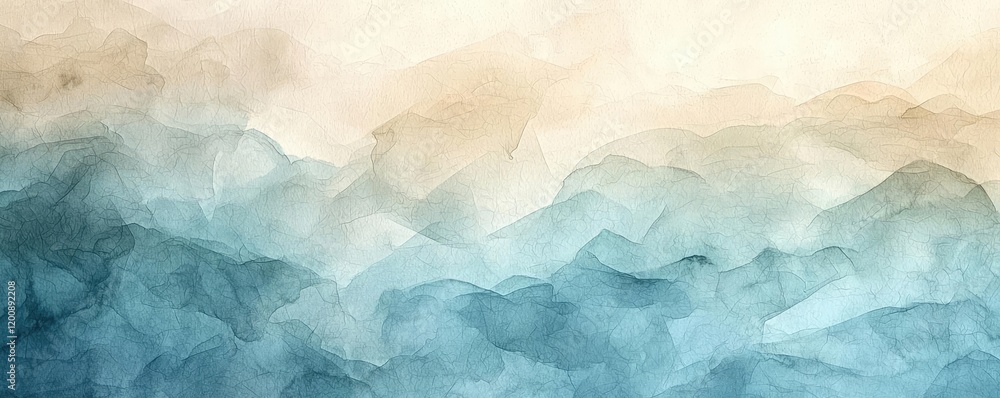 Poster blurred watercolor idea. abstract watercolor background with soft hues of blue and beige blending to