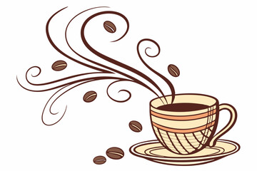 cup of coffee with beans