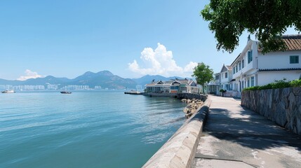 Obraz premium Coastal Village Seascape