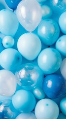Vibrant blue balloons creating a festive atmosphere. Concept of blue Monday