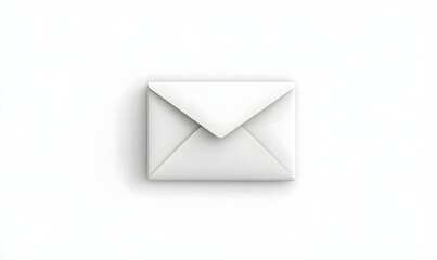 Simple white envelope icon on white background.