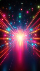 Naklejka premium Neon Explosion Graphic Design