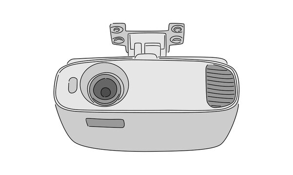 gray projector line art on white background clip art preview