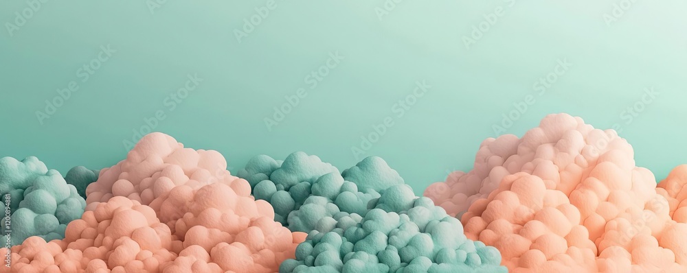 Aufkleber clouds watercolor idea. soft pastel clouds blend in a serene sky, creating a calming landscape view.