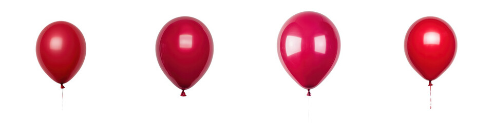 Closeup of Vibrant Red Balloons Floating Upwards with Shiny Glossy Surfaces Creating a Festive Celebratory Atmosphere