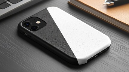 Sleek Modern Phone Case with Minimalist Black and White Design