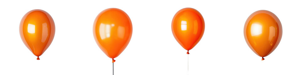Vibrant orange balloons floating gracefully in the air adding a cheerful and energetic atmosphere to a festive or party  The translucent inflated spheres create a sense of joy elevation