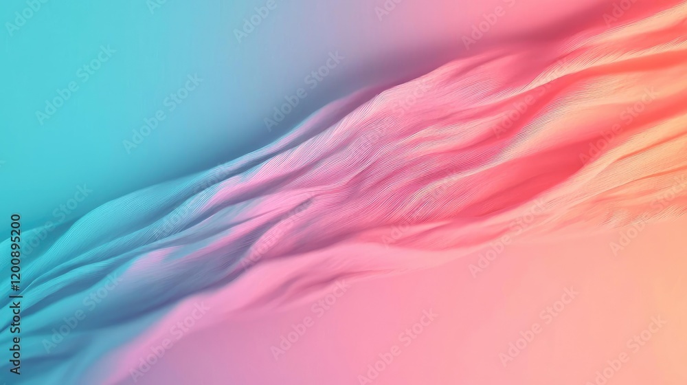Poster blurred watercolor idea. abstract wavy texture with vibrant gradient colors in shades of pink and bl