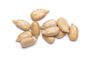 Sunflower seed isolated on white background. Top view.